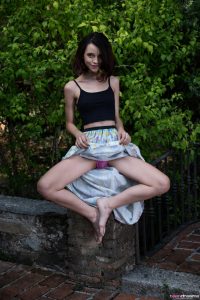 Adorable Brunette Removes Her Dress And Uncovers Peachy Ass Accentuated With Sexy Pink Undies