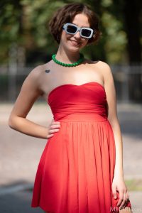 Amaya In A Red Dress