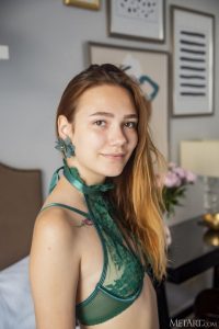 Janey In Green Lingerie