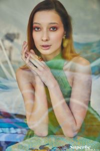 Polina Pafio In Sheer Green